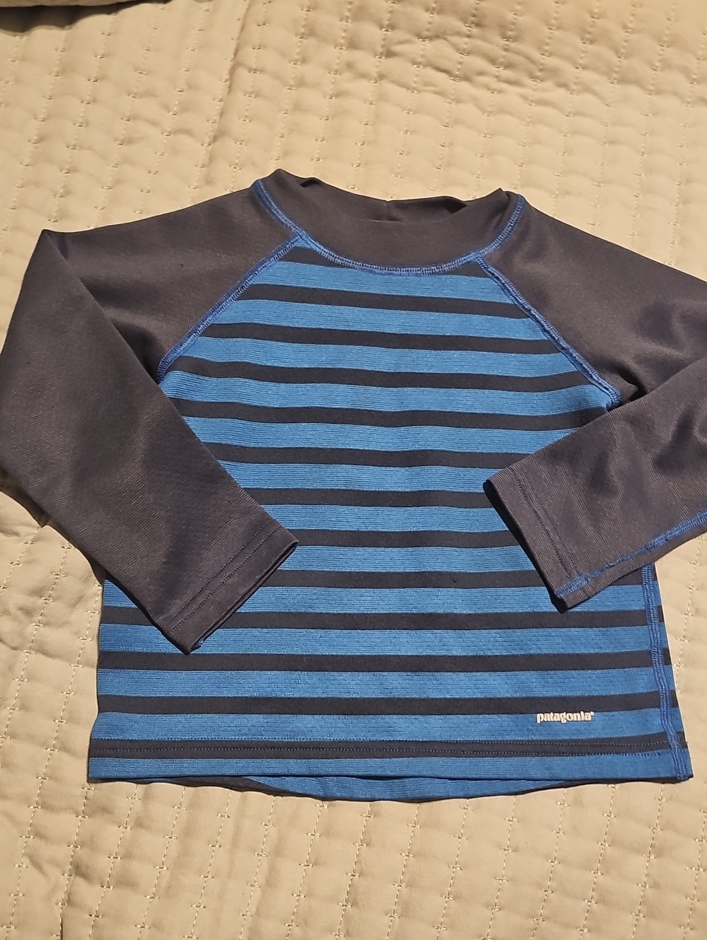 Patagonia Kids 3t Boy Girl Toddler Blue Striped Long-Sleeve Rashguard